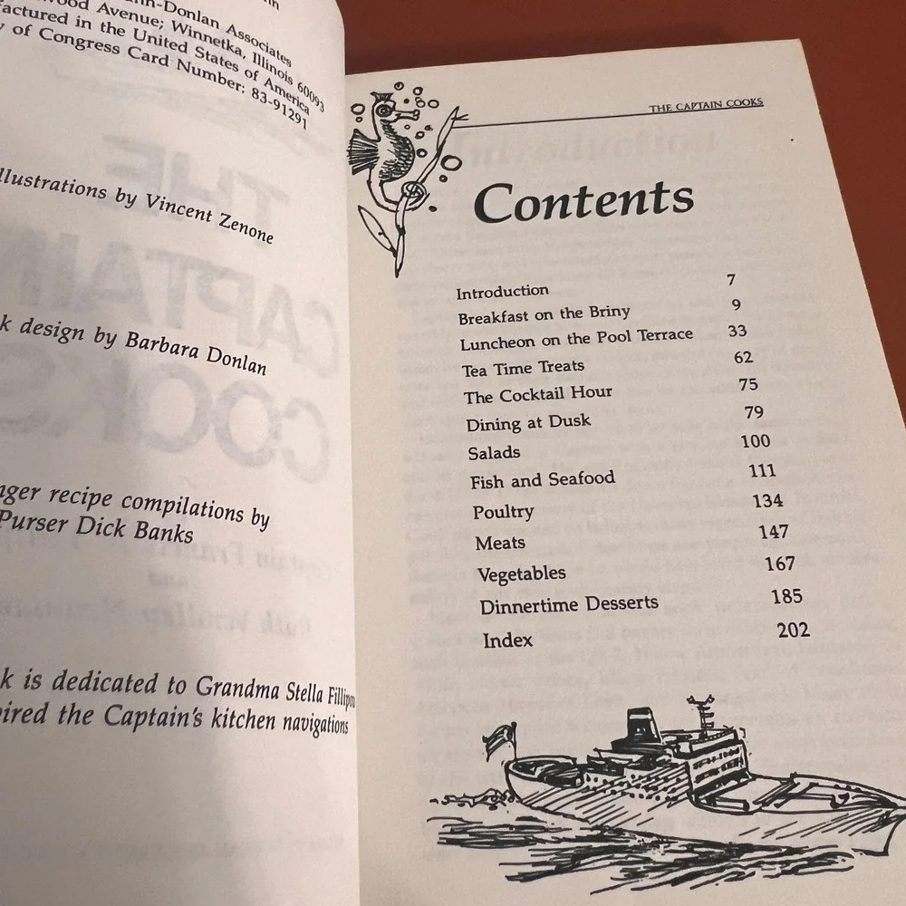 The Captain Cooks Vintage 1983 Cookbook Fillipow Neumann Cruise Ship Recipes